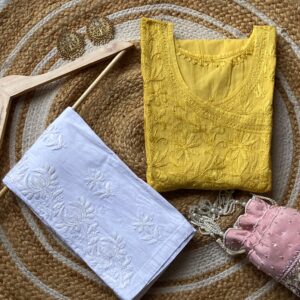 PREMIUM DYEABLE MUL COTTON PEPLUM SHORT TOP WITH ADJUSTABLE DOORI